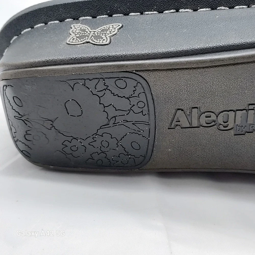 Alegria Paloma Black Leather Mary Jane Rocker Shoe Professional Comfort‎ Flat 8